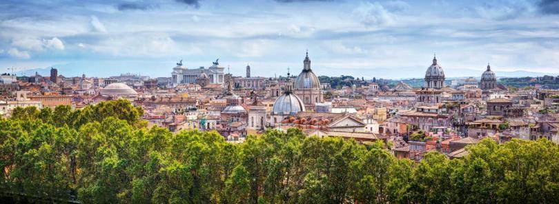 Sant'Angelo Kalesi'nden panoramik Roma Manzarası